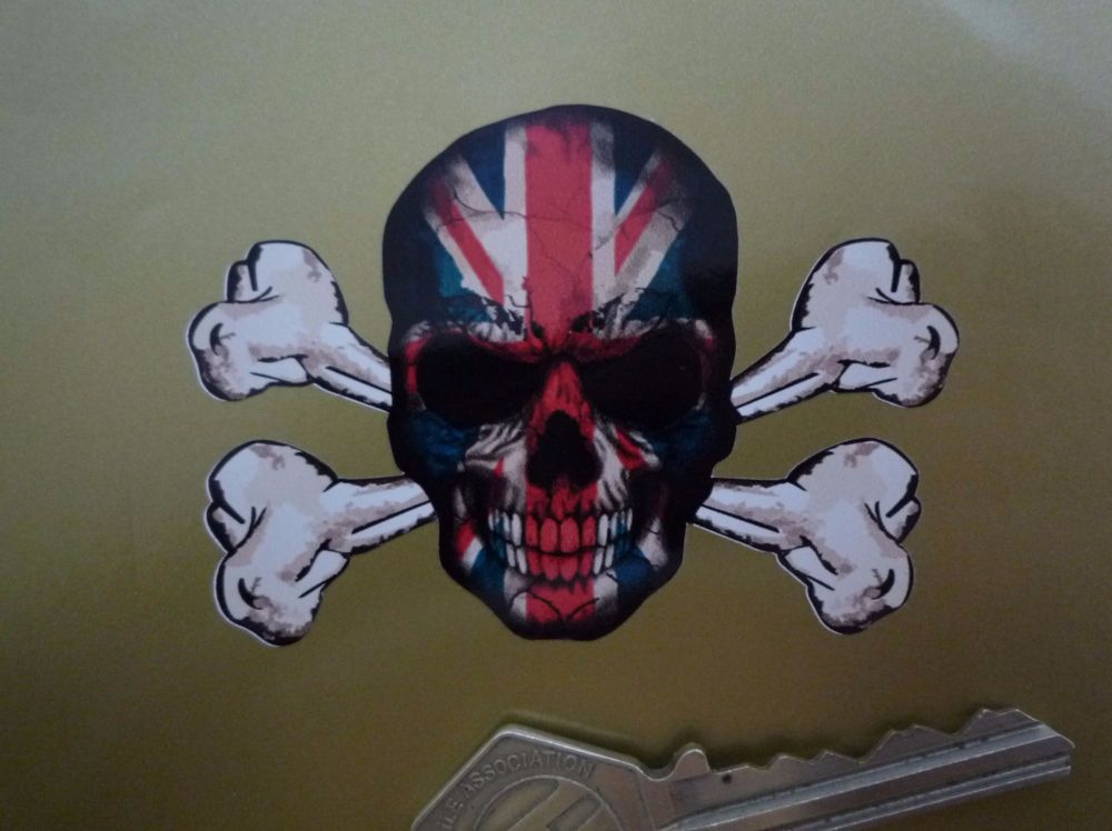 Union Jack Style Skull & Crossbone Sticker. 3