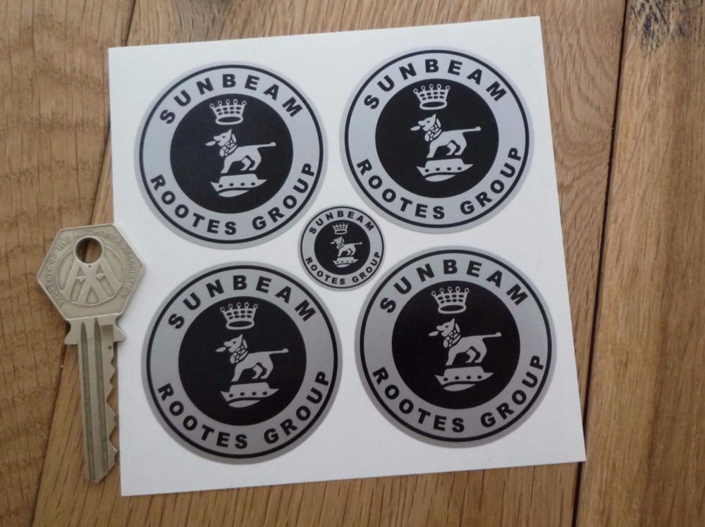 Sunbeam Rootes Group Wheel Centre Stickers. Set of 4. 50mm.