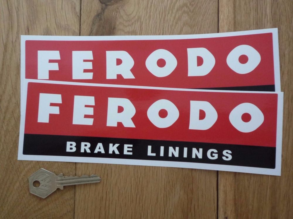Ferodo 'Brake Linings' Style 6 Oblong Stickers. 8.75