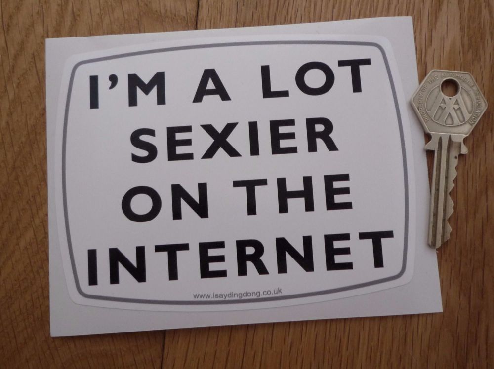 I'm A Lot Sexier On The Internet Humorous Sticker. 5