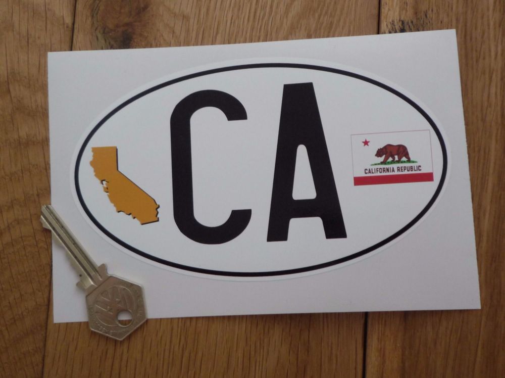California CA ID Plate Style Sticker. 6