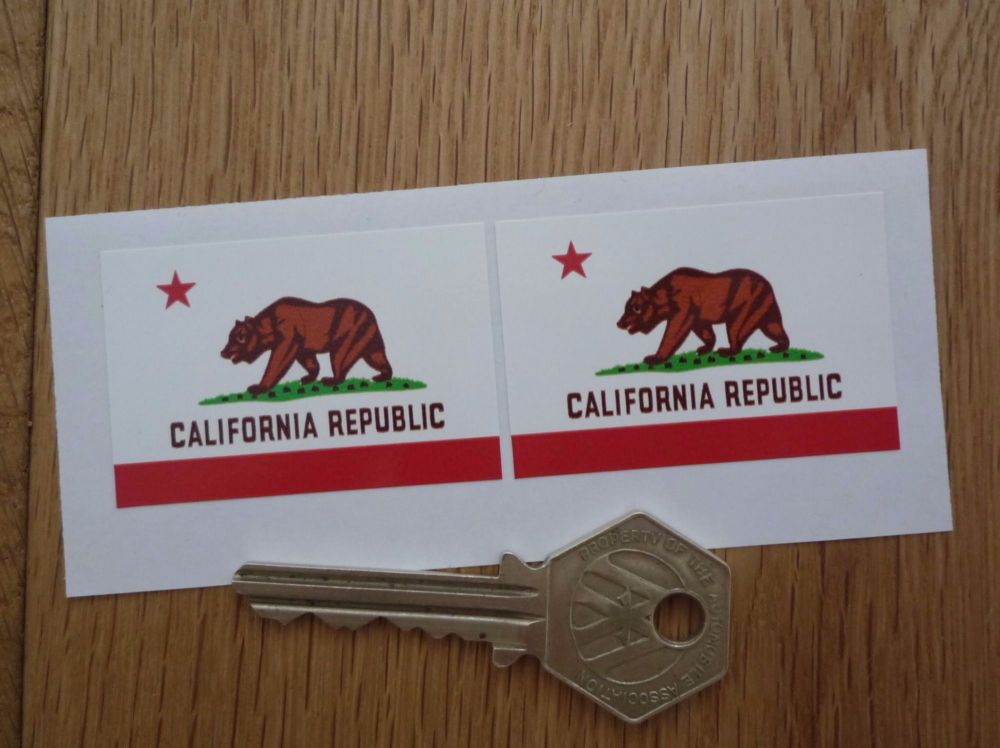 California Republic Flag Stickers. 2