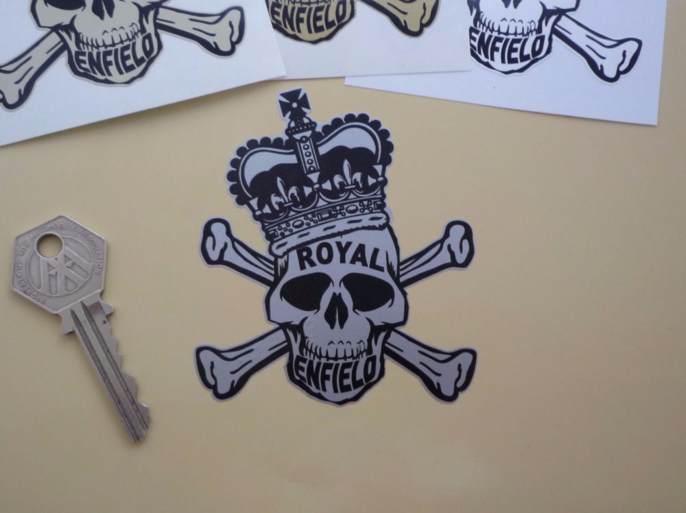 Royal Enfield Skull & Crossbones Sticker. 3.5