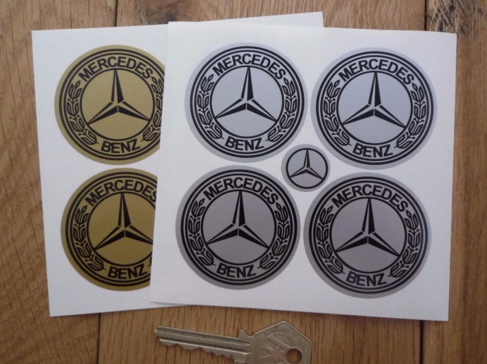 Mercedes-Benz Wheel Centre Stickers. Set of 4. 50mm.