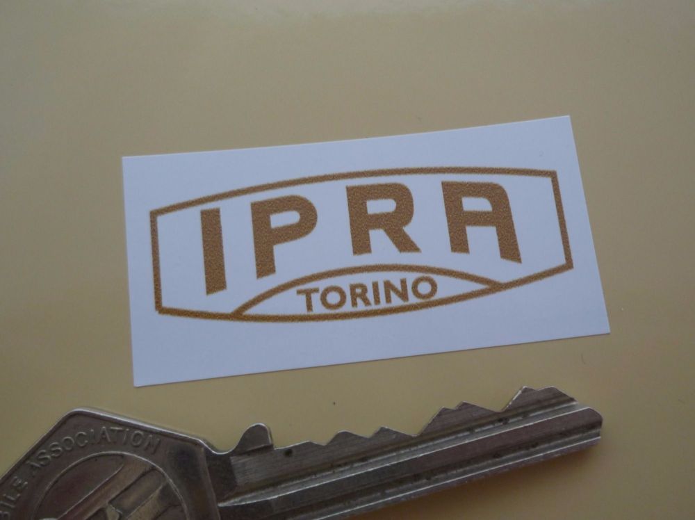 IPRA Torino Gold & White Oblong Stickers. 2" Pair.
