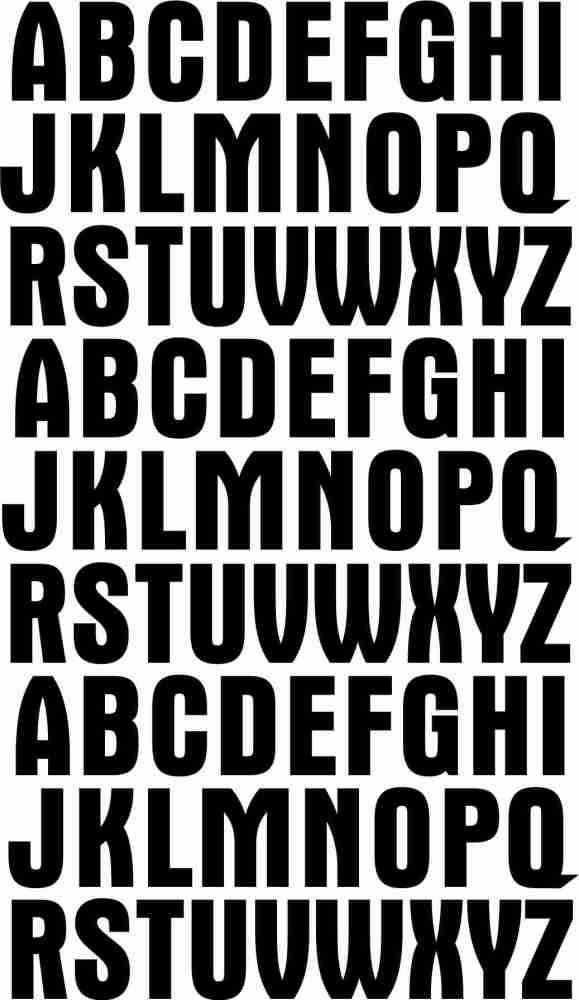 Cut Letter Alphabet Stickers. A - Z. Sheet of 78. 15mm Tall.