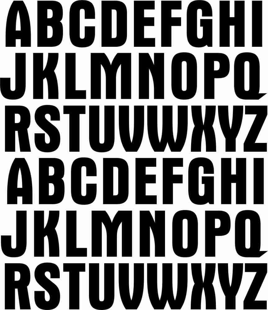 Cut Letter Alphabet Stickers. A - Z. Sheet of 52. 25mm Tall.
