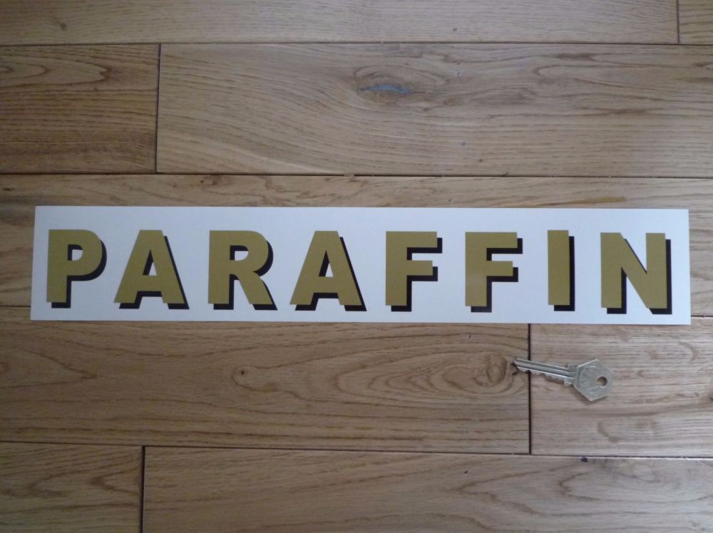 Paraffin Shaded Style Cut Text Petrol Pump Sticker. 16".
