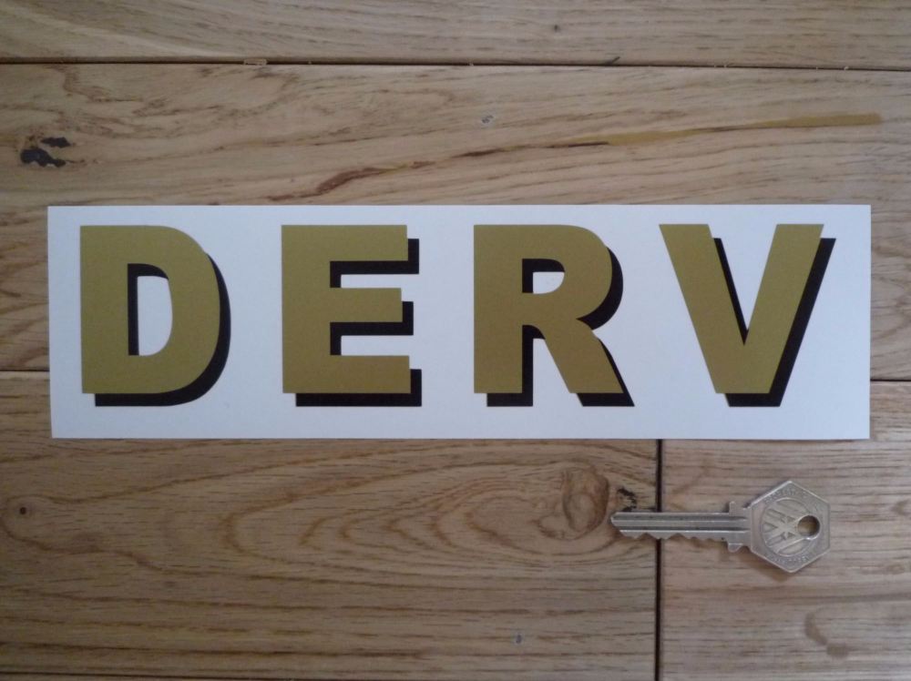 Derv Shaded Style Cut Text Sticker. 8.5".