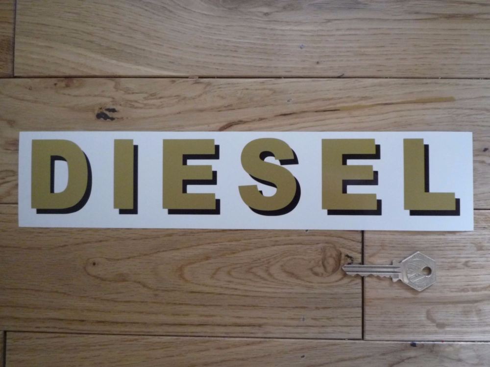 Diesel Shaded Style Cut Text Petrol Pump Sticker. 12".