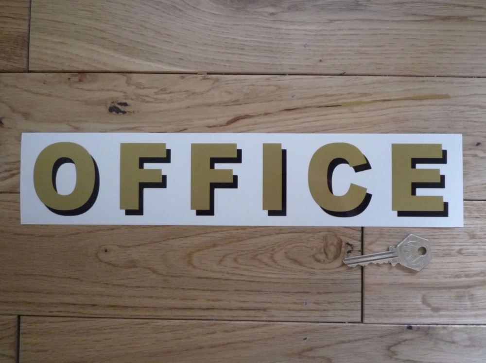 Office Shaded Style Cut Text Sign Sticker. 11.75