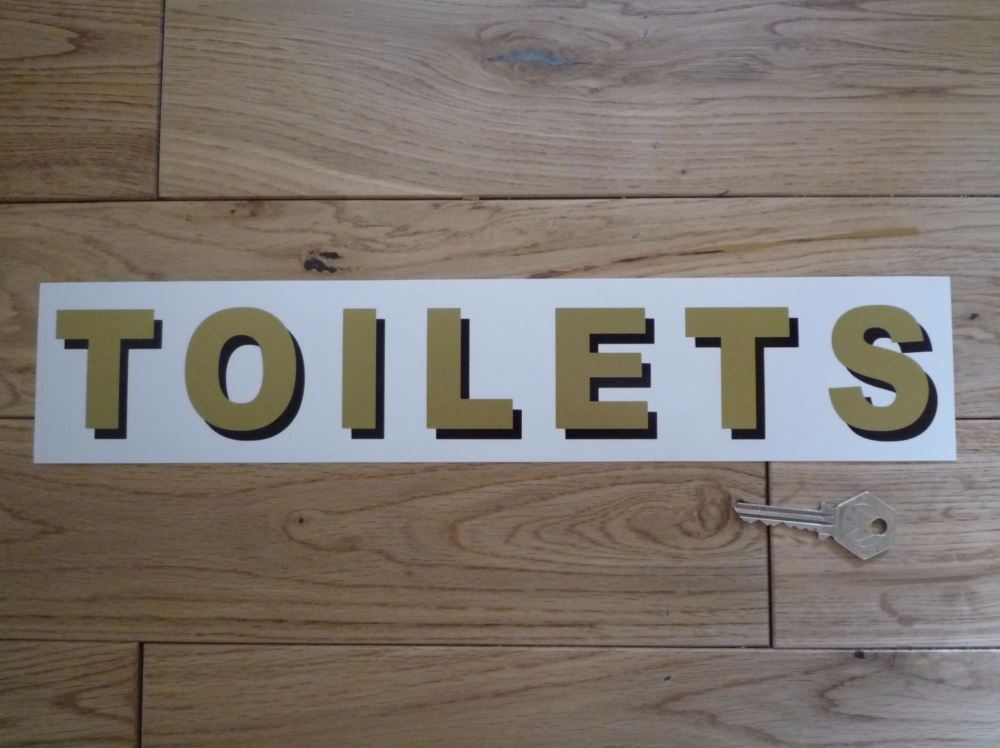 Toilets Shaded Style Cut Text Sign Sticker. 14