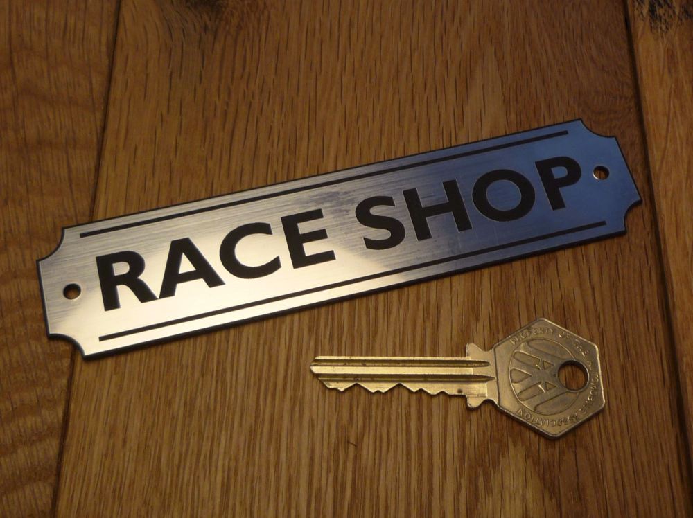 Race Shop Wall Plaque or Door Sign. 5.5