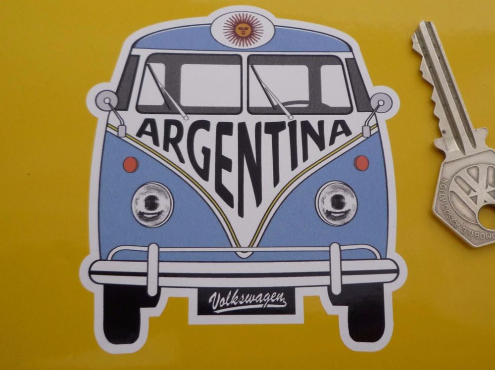 Argentina Volkswagen Campervan Travel Sticker. 3.5".