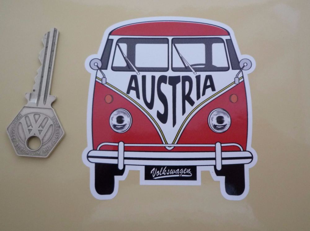 Austria Volkswagen Campervan Travel Sticker. 3.5".