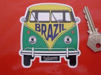 Brazil Volkswagen Campervan Travel Sticker. 3.5".