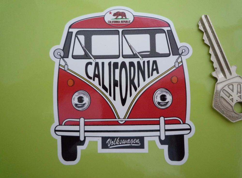 California Volkswagen Campervan Travel Sticker. 3.5".