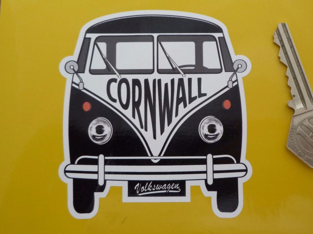 Cornwall Volkswagen Campervan Travel Sticker. 3.5".