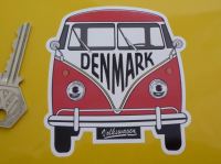 Denmark Volkswagen Campervan Travel Sticker. 3.5
