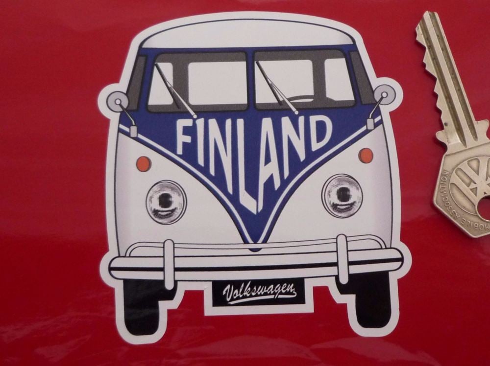 Finland Volkswagen Campervan Travel Sticker. 3.5