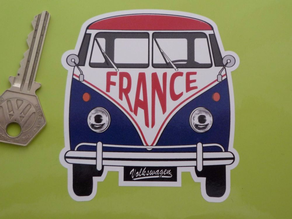 France Volkswagen Campervan Travel Sticker. 3.5