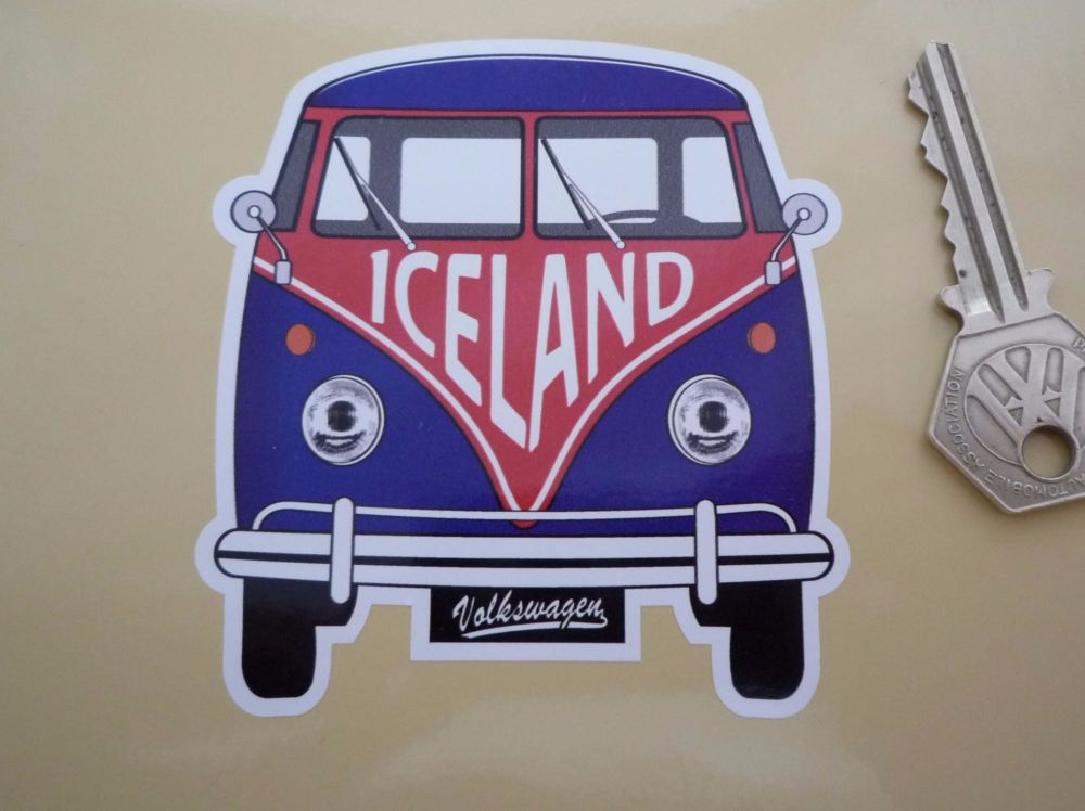 Iceland Volkswagen Campervan Travel Sticker. 3.5".