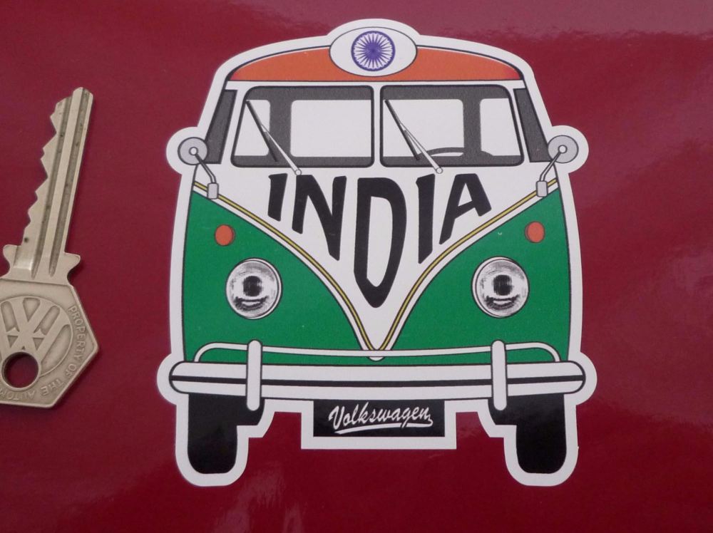 India Volkswagen Campervan Travel Sticker. 3.5".