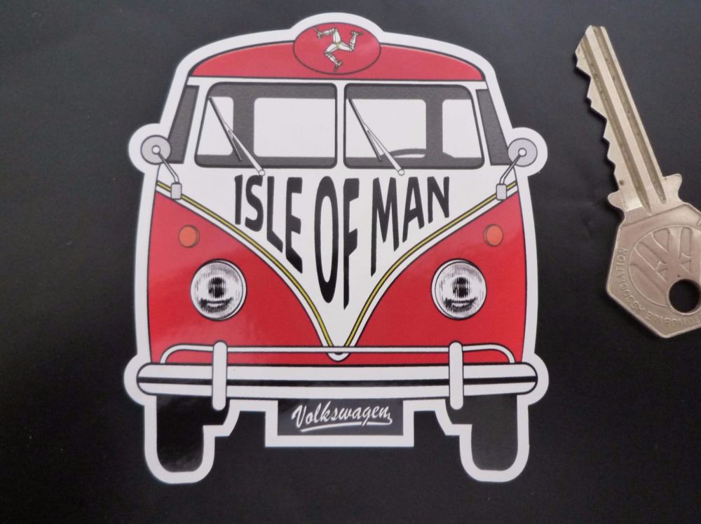 Isle of Man Volkswagen Campervan Travel Sticker. 3.5