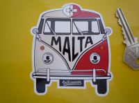Malta Volkswagen Campervan Travel Sticker. 3.5".