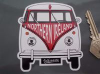 Northern Ireland Volkswagen Campervan Travel Sticker. 3.5
