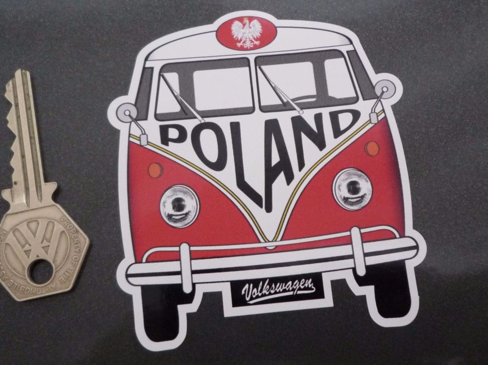 Poland Volkswagen Campervan Travel Sticker. 3.5".