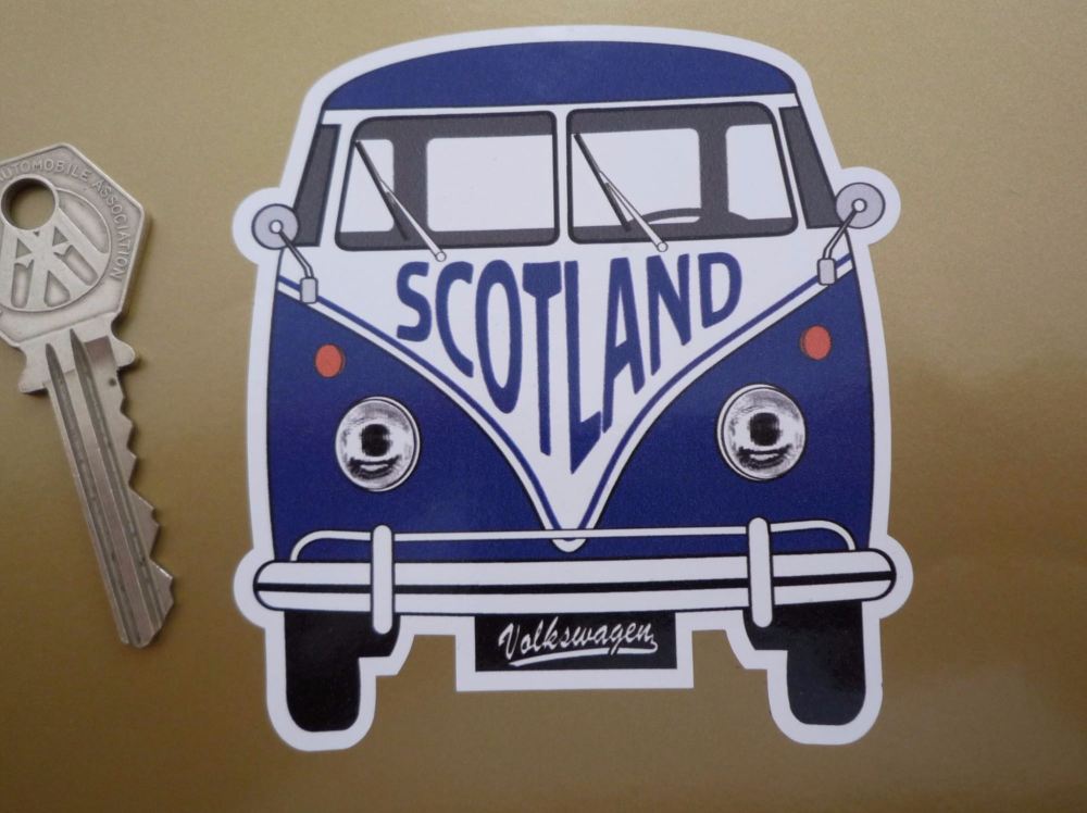 Scotland Volkswagen Campervan Travel Sticker. 3.5