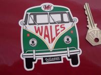 Wales Volkswagen Campervan Travel Sticker. 3.5