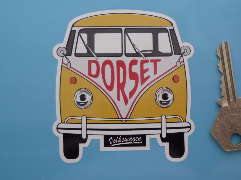 Dorset Volkswagen Campervan Travel Sticker. 3.5