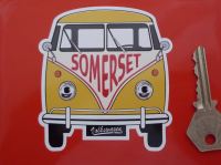 Somerset Volkswagen Campervan Travel Sticker. 3.5".