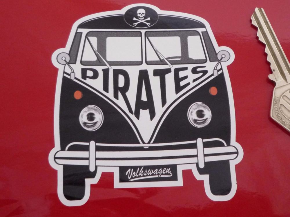 Pirates Volkswagen Campervan Travel Sticker. 3.5