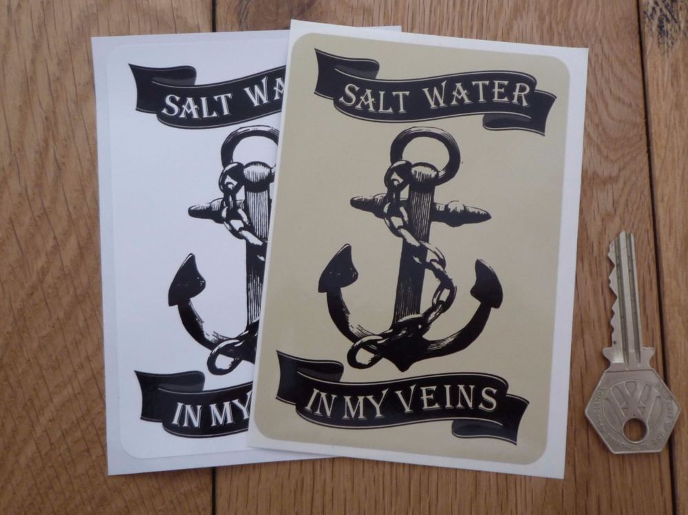Salt Water In My Veins Boating Sticker. 4.75