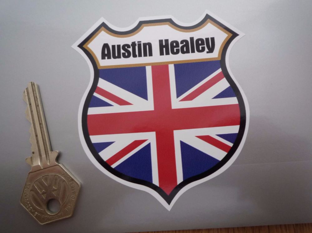 Austin Healey Union Jack Shield Sticker. 3
