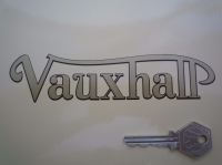 Vauxhall Old Style Outlined Cut Text Stickers. 6" Pair.