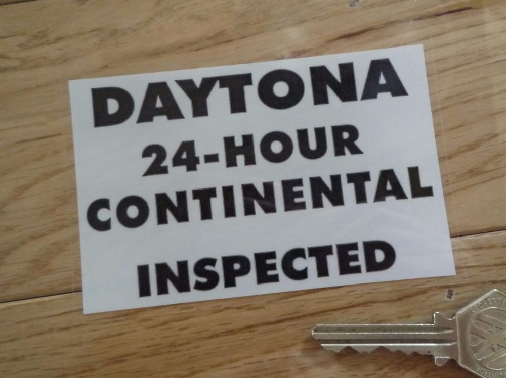 Daytona 24-Hour Continental Inspected Window Sticker. 4.5