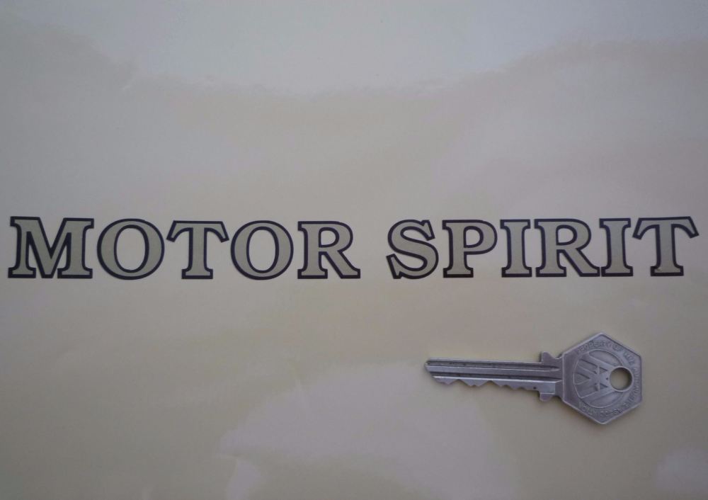 Shell Motor Spirit Outlined Text Stickers. 8