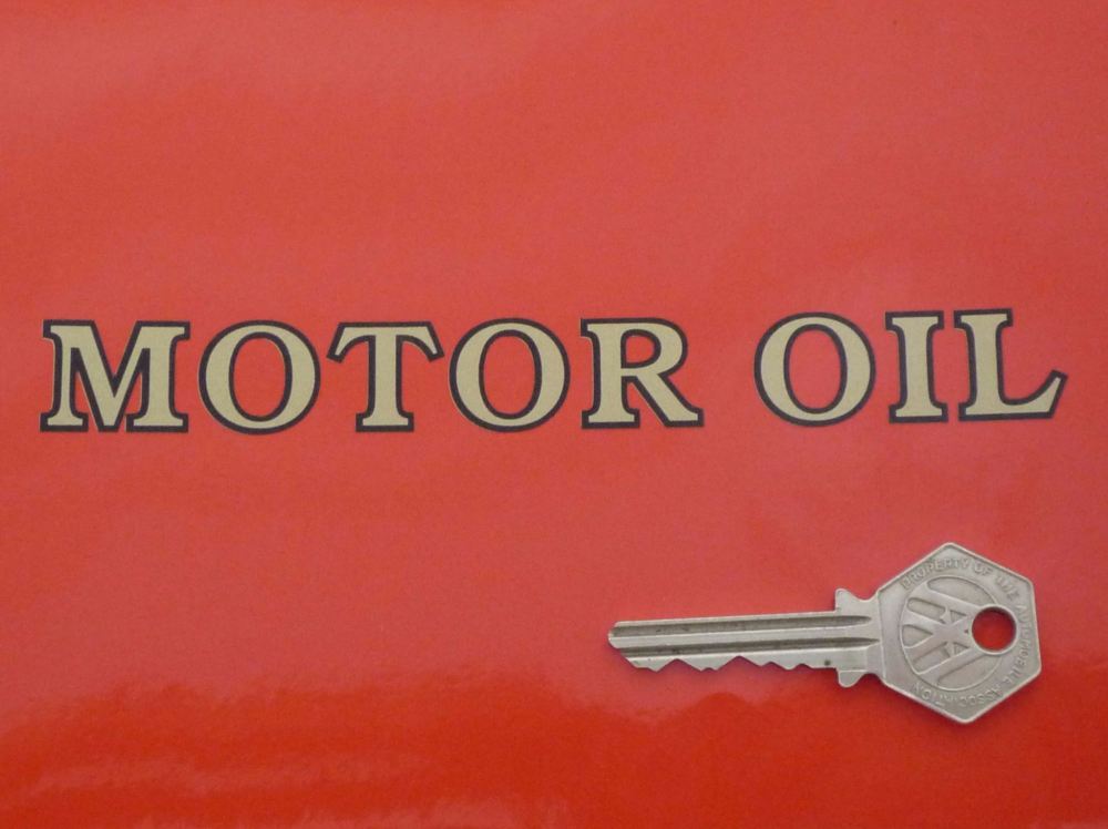 Shell Motor Oil Outlined Text Stickers. 4", 6" or 9" Pair.