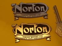 Norton Oval & Banner Logo Style Self Adhesive Bike Badge. 2.75".