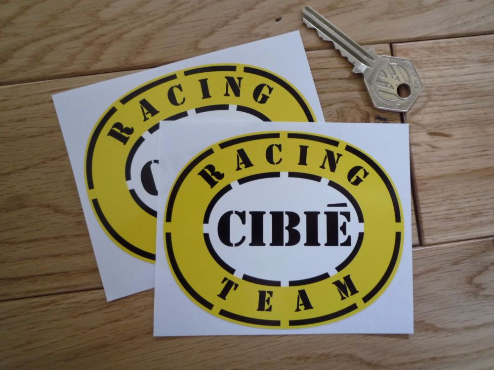 Cibie Racing Team Oval Stickers. 4" Pair.