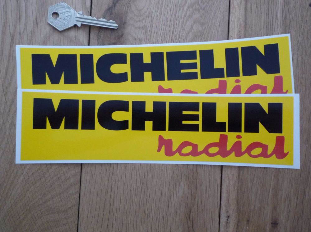Michelin Radial Oblong Stickers. 9.5" Pair.