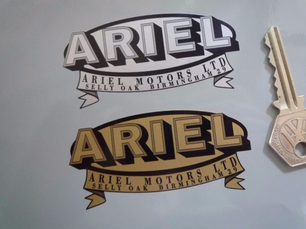 Ariel Motors Ltd Oval & Banner Logo Sticker. 3.25" or 4.75".