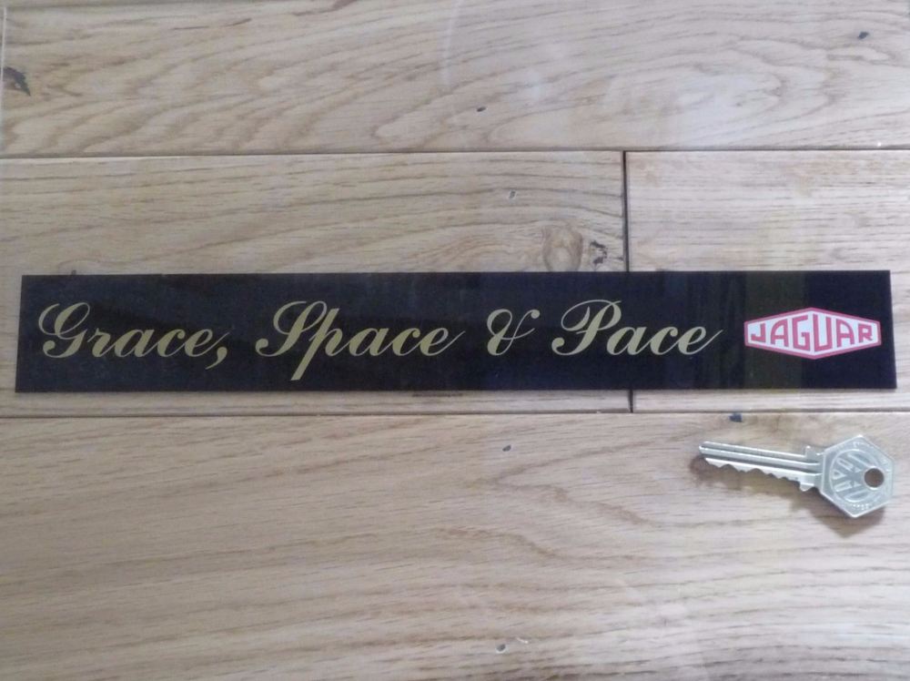 Grace, Space & Pace Jaguar Window Sticker. 11.5".
