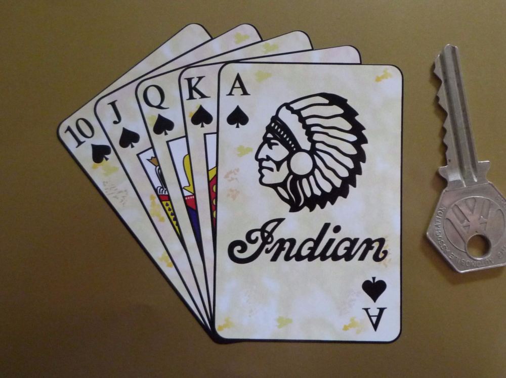 Indian Royal Flush Playing Cards Style Sticker. 4