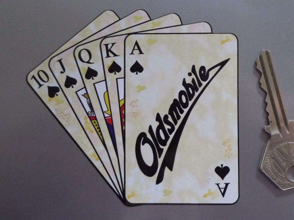 Oldsmobile Royal Flush Playing Cards Style Sticker. 4