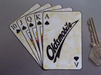 Oldsmobile Royal Flush Playing Cards Style Sticker. 4".